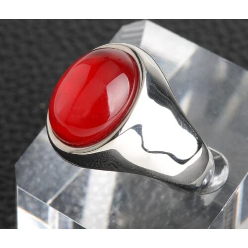Cat Eye Tiger Eye Ruby Emerald Ring Oval Stone Silver Ring