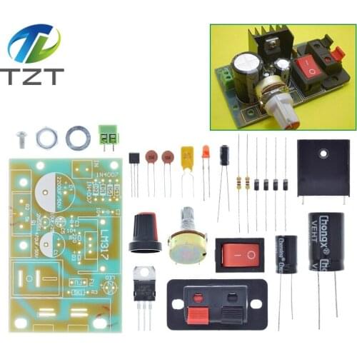 LM317 DIY Kit Step Down Power Supply Module Adjustable Voltage Regulator Switch Resettable Fuse Electrolytic Capacitor Board