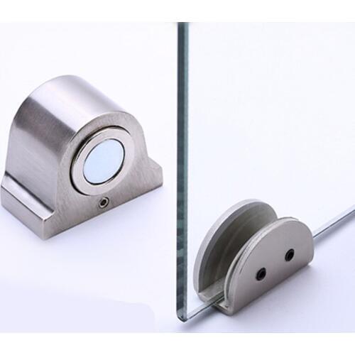 1pc Magnet Glass Door Stop Stainless Steel Door Stopper Magnetic Door Holder Toilet Glass Door Doorstop Furniture Hardware Tool