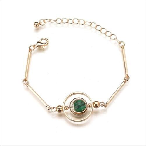 Fashion Round Natural Crystal Gold Bracelet Jewelry Accessories With Feminine Charm Womens Korean Bracelet