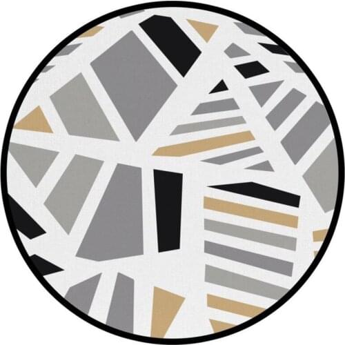 Cross-border Fashion Simple Geometric Cutting Triangular Round Bedroom Living Room Crystal Velvet Carpet CushionCustom Size