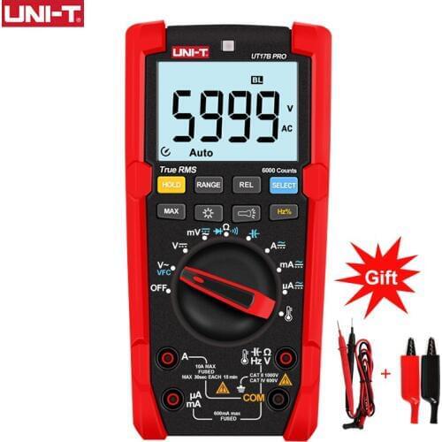UNI-T UT15B UT17B Pro True RMS Digital Multimeter Auto Range Tester 60Mohm Anti-burn VFC Hz Capacitor Resistor Multi Meter
