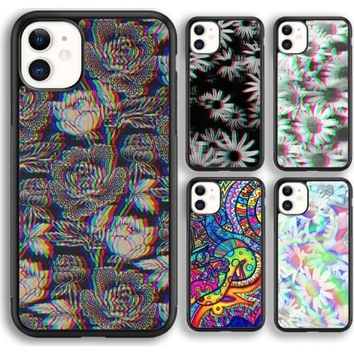 Krajews Trippy Psychedelic flowers Soft Phone Case Cover For iPhone 5 6s 7 8 plus X XR XS 11 12 pro max Samsung Galaxy S8 S9 S10