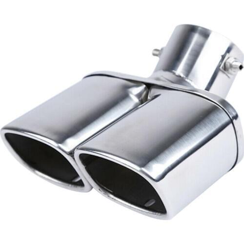 Stainless Steel Car Double Tube Mufflers Exhaust Pipe Decoration Outlet Tail Throat for Mitsubishi Outlander 2WD 2013-2018
