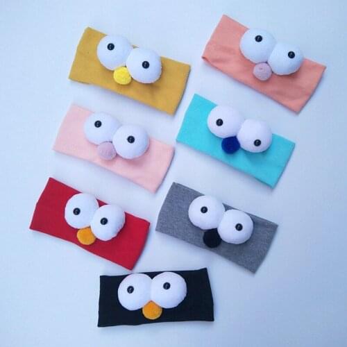 2021 New Baby Headbands Fashion Cartoon Big Eyes Headband Newborn Hair Bands Elastic Hair Accessories