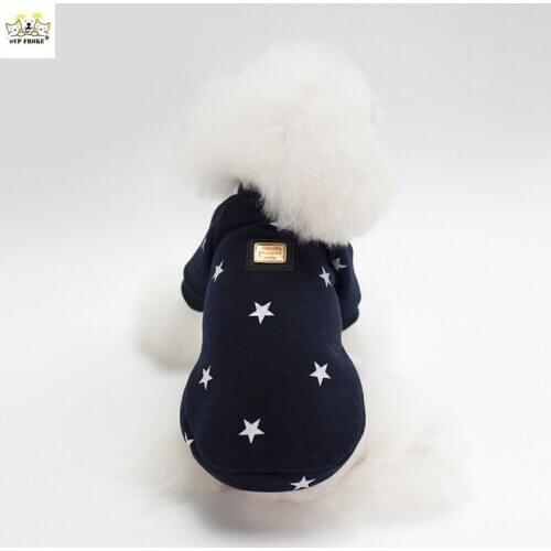 Autumn And Winter New Fashion Pet Dog Clothing Explosion Cotton Plus Velvet Sweater Five-Pointed Star Warm Cute Two-Legged