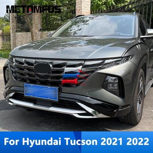 For Hyundai Tucson 2021 2022 Front Center Grille Racing Grid Bumper Grill Inserts Cover Trim Exterior Accessories Car Styling