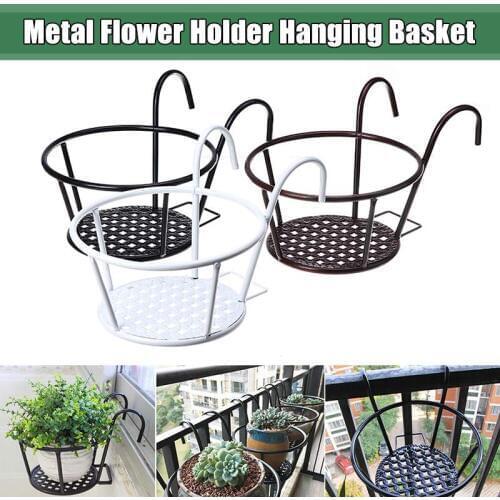 Hanging Flower Frame for Outdoor Fence Decor Flower Holder Pot Racks Flowerpot Racks Hanging Balcony Home Garden Decoration
