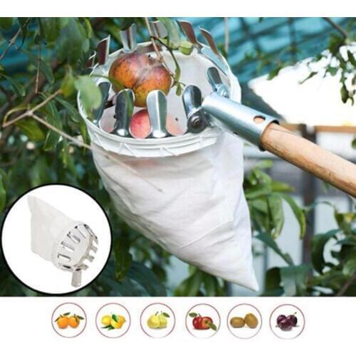 Portable Fruit Picker Head Plastic/Metal Fruits Catcher for Harvest Picking Apple Citrus Pear Peach Garden Fruit Picking Tools