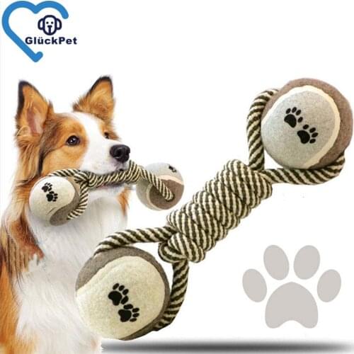 Durable Dog Chew Toys, Puppy Toys, Dog Rope Toys, Puppy Teething Toys, Interactive Rope with Baseball for Small To Large Dogs