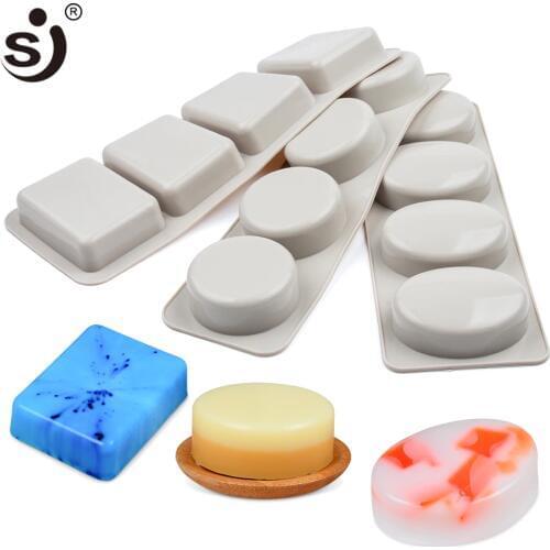 SJ Christmas Handmade Silicone Soap Molds For Soap Making Round Rectangular 3d Silicone Mold