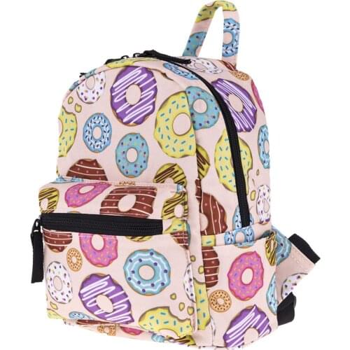 Cartoon Print School Bag For Girl Cute Donuts Kawaii Backpack Mini Casual Waterproof Travel Small Backpack Women