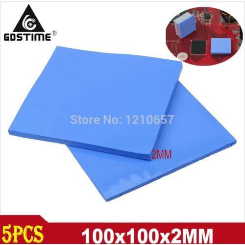 5pieces Lot 100mm x 100mm x 2mm Computer CPU VGA Conductive Silicone Thermal Pad