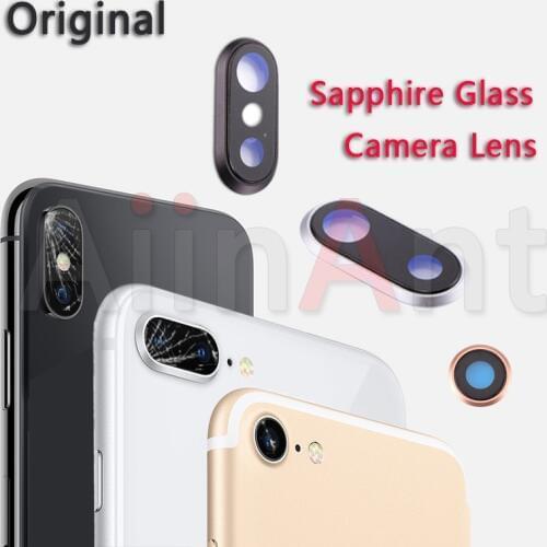 Sapphire Crystal Back Rear Camera Glass Ring For iPhone 7 8 Plus Original Camera Lens Cover Replacement Repair Parts