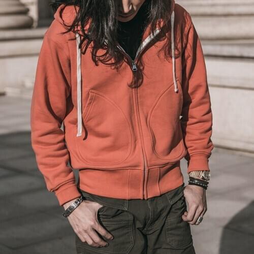 Bronson 500g Heavyweight Terry Cloth Zip Hoodie Sweatshirt Mens Cotton Black Sweatshirts