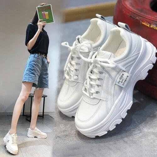 Daddy shoes womens thick-soled sports white shoes all-match increase shoes womens trend 2021 autumn new