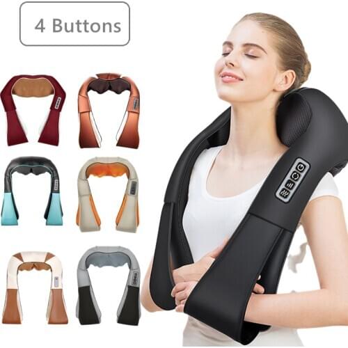 U Shape Electrical Massage Car/Home Vibromassage Massager Shiatsu Back Neck Shoulder Body Massager Infrared Heated Kneading Gift