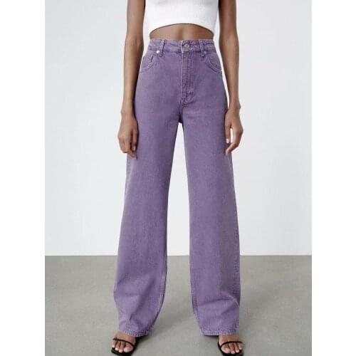 ZA high waist wide leg jeans women summer thin section 2021 new loose drape mopping straight leg pants