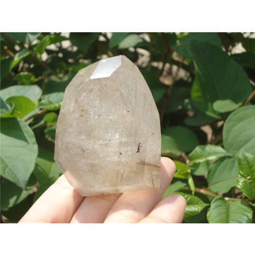 205g Natural Clear Copper Hair Rutilated Quartz Crystal Love Point Specimen