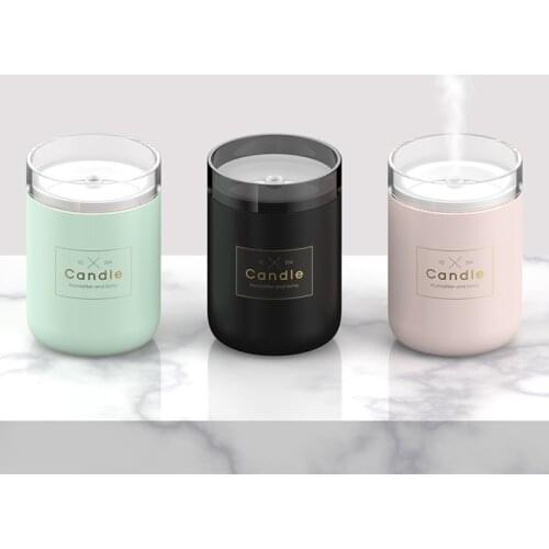 280ML Air Humidifier Ultrasonic Romantic Light Candle Mist Essential Oil Diffuser Car USB Aroma Purifier Fogger Mist Maker