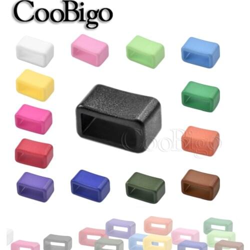 50pcs 3/8" (10mm) Colorful Plastic Keeper Belt Loop Square Loop Leather Craft Dog Collar Harness Backpack Strap Accessories
