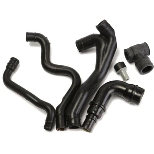 6pcs/set black engine crankcase breathing hose kitfor VW Jetta Golf MK4 1.8T AWW AWP 1999 - 2003
