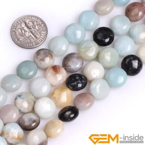 6 8 10 12mm Natural Amazonite Coin Beads For Jewelry Making Strand 15 inch DIY Jewelry Bead For Bracelet Necklace For Women Gift