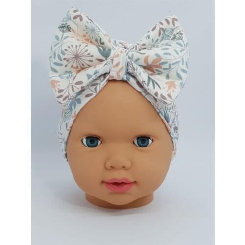 Melkady 141emaka-Patterned Bow Baby Cap/Bandana (0-2 Age)