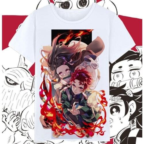 Kamado Tanjirou T Shirt Demon Slayer Kamado Nezuko Summer T-Shirt Kimetsu no Yaiba Anime Cartoon Top Tee Halloween Costume