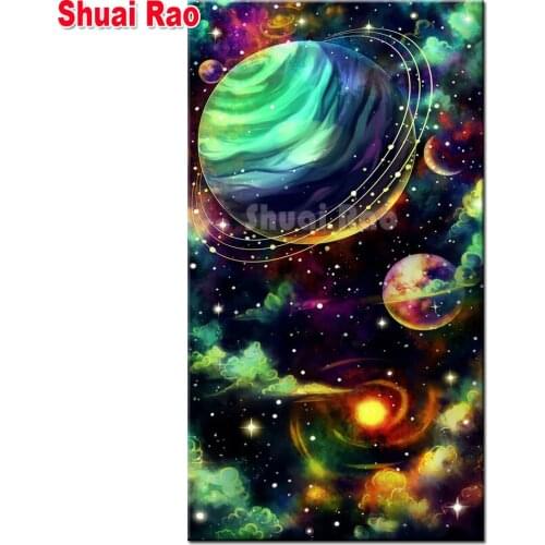 Large Cosmos Galaxy planets diamond painting square picture of rhinestone embroidery diamond mosaic home decoration