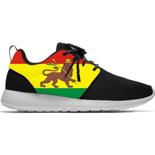 Ethiopia Flag Lion of Judah Reggae Rasta Fashion Sport Running Shoes Casual Breathable Lightweight 3D Print Men Women Sneakers