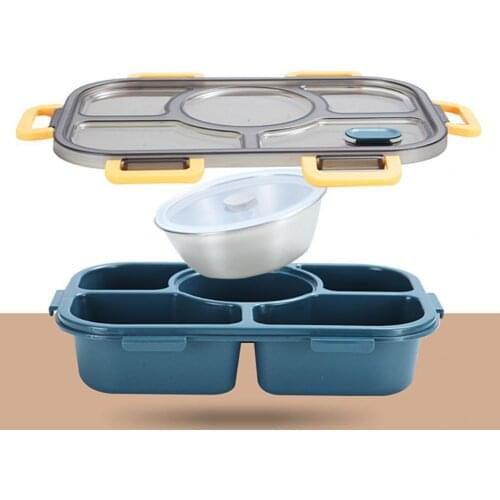 Lunch Box 5 Grids Portable Adult Sealed Food Container for Picnic