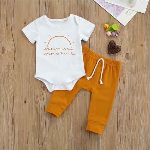 Summer Baby Clothing Girl Bodysuits Pants Outfits for Infant Toddler Clothes Set 0-24 Months