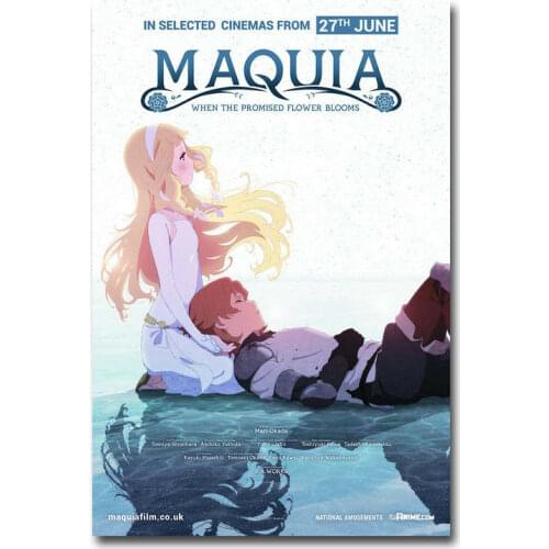 Maquia When the Promised Flower Blooms Movie 2 Silk Cloth Poster Art Bedroom Decoration