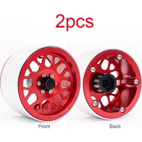 2Pcs 2.2 Inch Metal Wheels 2.2" Wheel Hubs For 1/10 RC Car Model TRX4 SCX10 RR10 90048 KM2 Wraith RC Crawler Truck Model OD 60mm