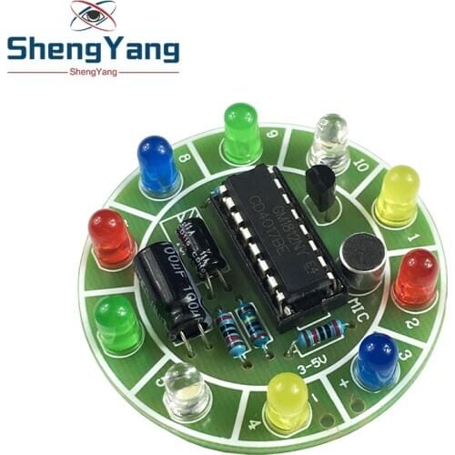 CD4017 colorful voice control rotating LED light kit electronic manufacturing diy kit spare parts student Laboratory