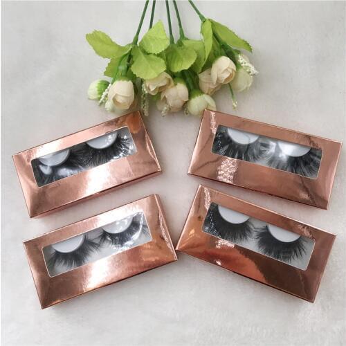 False Eyelashes Natural Thick Long Eye Lashes 25mm 3D lASH with Rose Gold Paper Lash Box