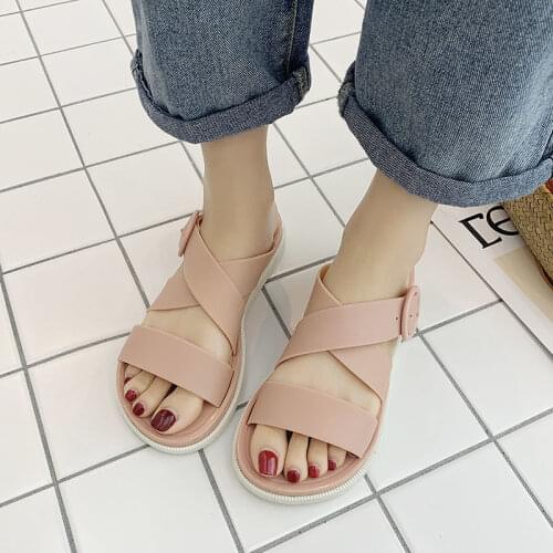 2021 New Spring Slippers, Womens Sandals, Outdoor Wear, Student Casual All-match Outdoor Beach Shoes with Crystal Bottom