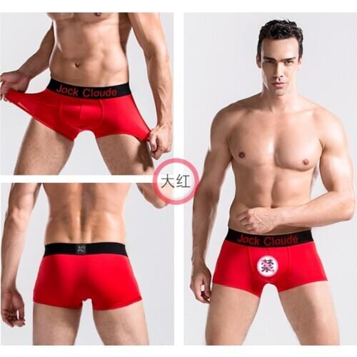 New Ice Silk Men U convex Pouch Sexy Boxer High Quality Underwear
