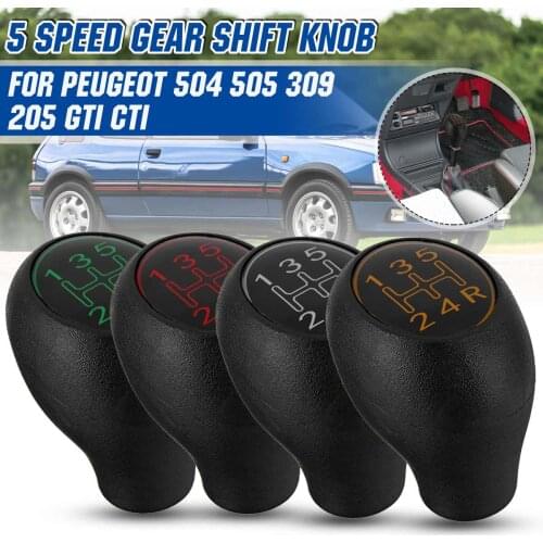 5 Speed Car Manual Gear Shift Knob Lever Shifter Handle Stick Plastic For Peugeot 504 505 309 205 GTI CTI