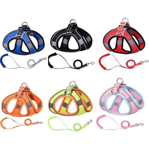 Pet Harnesses Vest Soft Mesh Chest Strap Harness Dog Harness and Leash Set Outdoor Walking Lead Leashs For Dogs And Cats