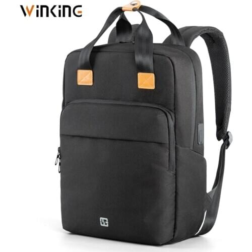 Kingsons Fashion backpack 15.6 inch Men School Laptop Backpacks Water Repellent Travel 14L Multi USB Charger Male Mochila