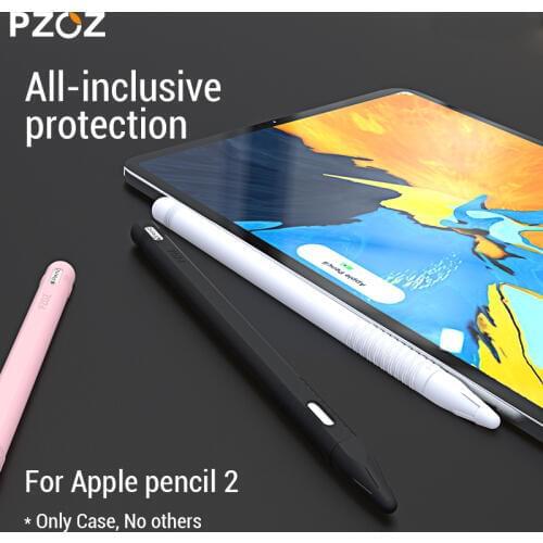 PZOZ For ipad Pro 2018 Silicon Pen Case For Apple Pencil 2 Case Cover Tip HolderTablet Touch Stylus Pen Protective Cover Pouch