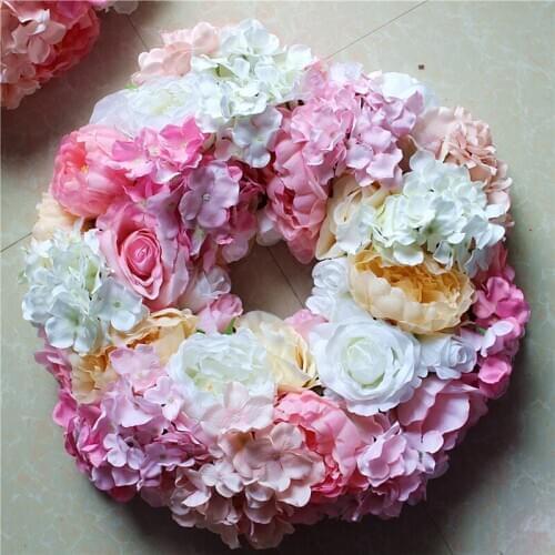 SPR 45CM dia. Wedding Rose Flower Wreath Party Floral garlands flower crown road lead flower for table centerpiece stand
