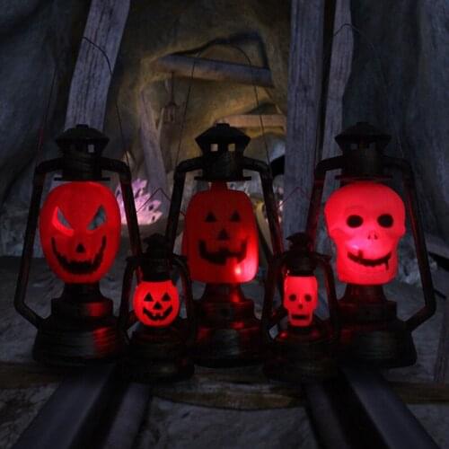 Pumpkin Skull LED Pony Lantern Halloween Decoration Prop Creative Holiday Bar Party Light LED Oil Lamp Hanging