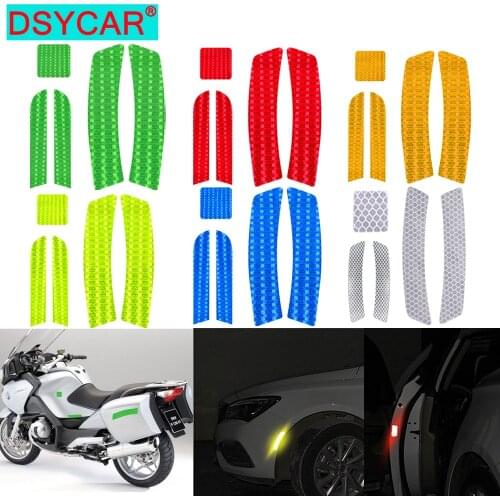 DSYCAR 2Set/Lot Reflective Sticker Tape Adhesive Tape For Truck Motorcycle Bicycle Warning Sticker Reflective Sticker