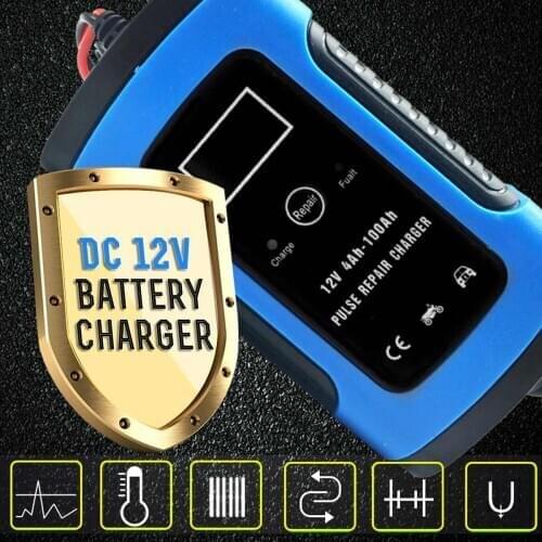 Smart Fast Car Battery Charger 12V 6A Auto Motorcycle LCD for Lead-Acid AGM GEL Batteries Intelligent Charging 12 V Volt 6 A AMP