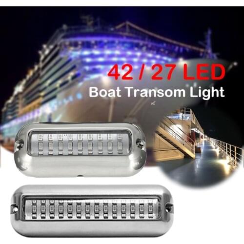 Universal New Marine Stainless Steel Under Water Pontoon Waterproof Boat Transom Light 12V led 27/42 LED optional