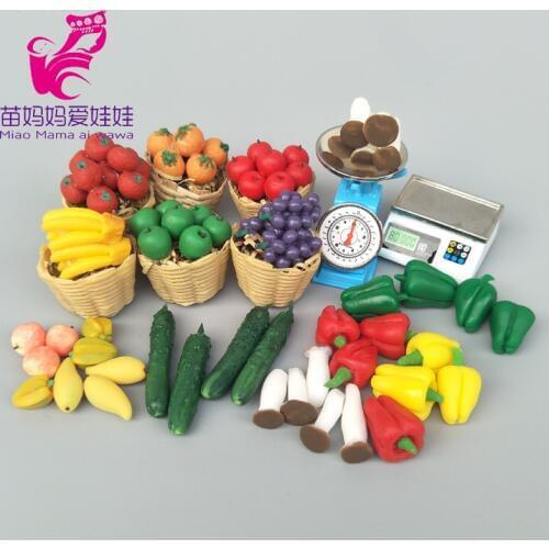 Charm Fruits and vegetables store display aceessories 1/8 1/12 bjd barbie blyth doll house diy supermarket Scene Decoration