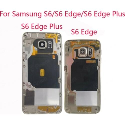 For Samsung Galaxy S6 G920F S6 edge G925F S6 edge plus G928F Middle Back Frame Chassis Plate Bezel Back Housing Replacement